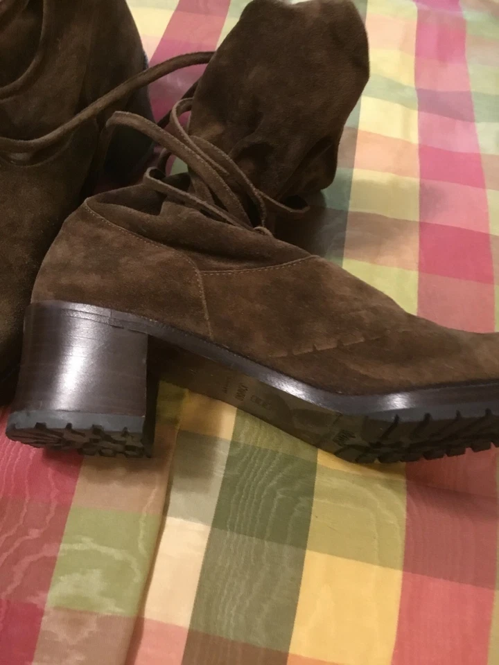 BOTAS DE GAMUZA MARRÓN MUJER JOAN & DAVID EE. UU. TALLA 7.5B NUEVO SIN CAJA / HECHO EN ITALIA Foto 2 de 3