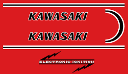 1970 Kawasaki H1 500 Fuel Tank & Side Cover Decals Pin Striping Set - CANDY RED - Picture 2 of 4