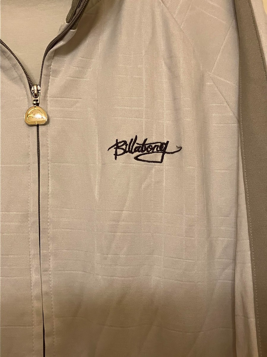 Vintage Billabong Track Jacket Men Sz XL Beige Full Zip Logo