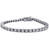 Jfl Diamonds & Timepieces Damen Tennisarmband 925 1 Ct Rund Diamant 7,25 Zoll