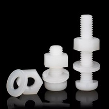 White Nylon Pozi Pan head Bolt screw + Hex Nuts & Washers M2,M2.5,M3,M4 M5 M6 M8