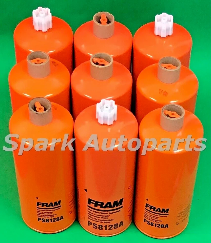 New Lot of 9 Fuel Water Separator Filter FRAM PS8128A For MACK CV, CHN, CT, CXN Foto 2 de 3