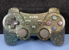 KLNO Custom PlayStation 3 Wireless Controller PS3 Green And Yellow Untested