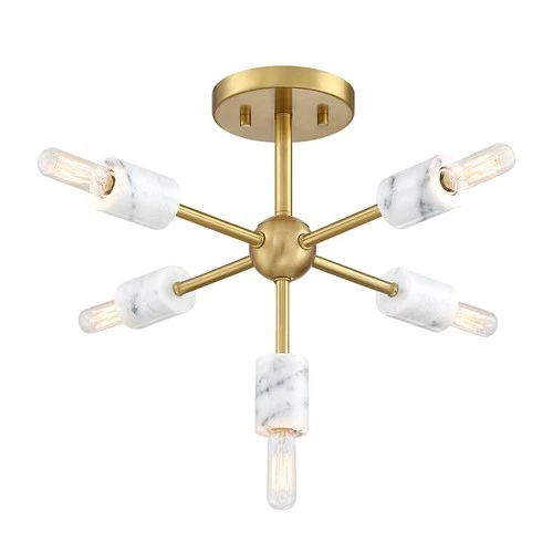 Designers Fountain D304C-SF Star Dust 5 Light 17"W Semi-flush - Gold - Picture 1 of 5
