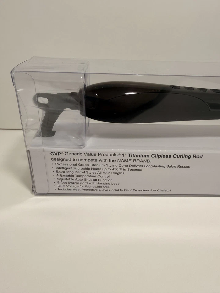 GVP Ionic 1" Titanio Clipless Rizador Rod/Hierro (artículo SELLADO-totalmente nuevo) Foto 3 de 4