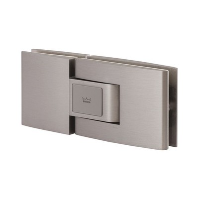 Pendeltürbeschlag Tensor Glas, Feststellpunkt 90°, Aluminium Edelstahl-Effekt
