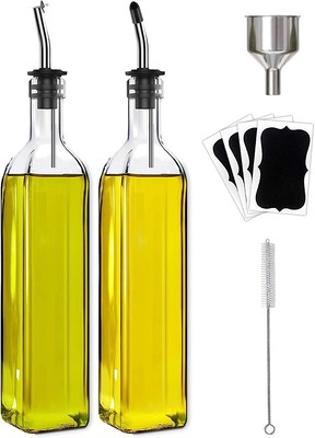 Olive Oil Dispenser Bottle, 2 Pcs Glass Olive Oil Dispenser and Vinegar
