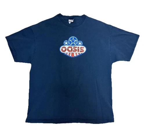 90s Oasis Band T Shirt Adult XL Box Logo Hanes Tag B 1990s vintage concert t-shirt, vintage, size XL, single stitch, B+ condition