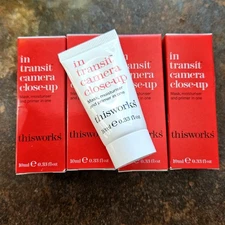 (4) This Works In Transit Camera Close-up Mask/Moisturizer/ Primer 1.32 oz NIB!