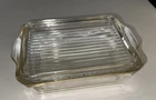 vintage clear glass pyrex 503 refrigerator dish with lid. Read description!