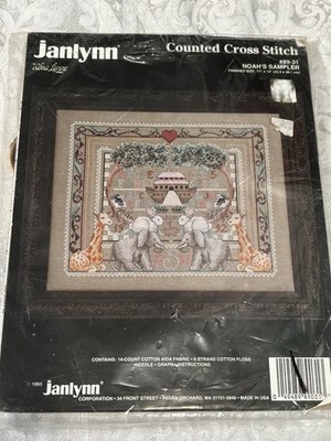 Janlynn Cross Stitch Kit Noah s Sampler #89-31 Ark Counted Cross Stitch Kit