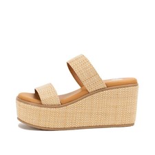 Sandalia de cuña Inisa para mujer - Caja amarilla - Natural 11