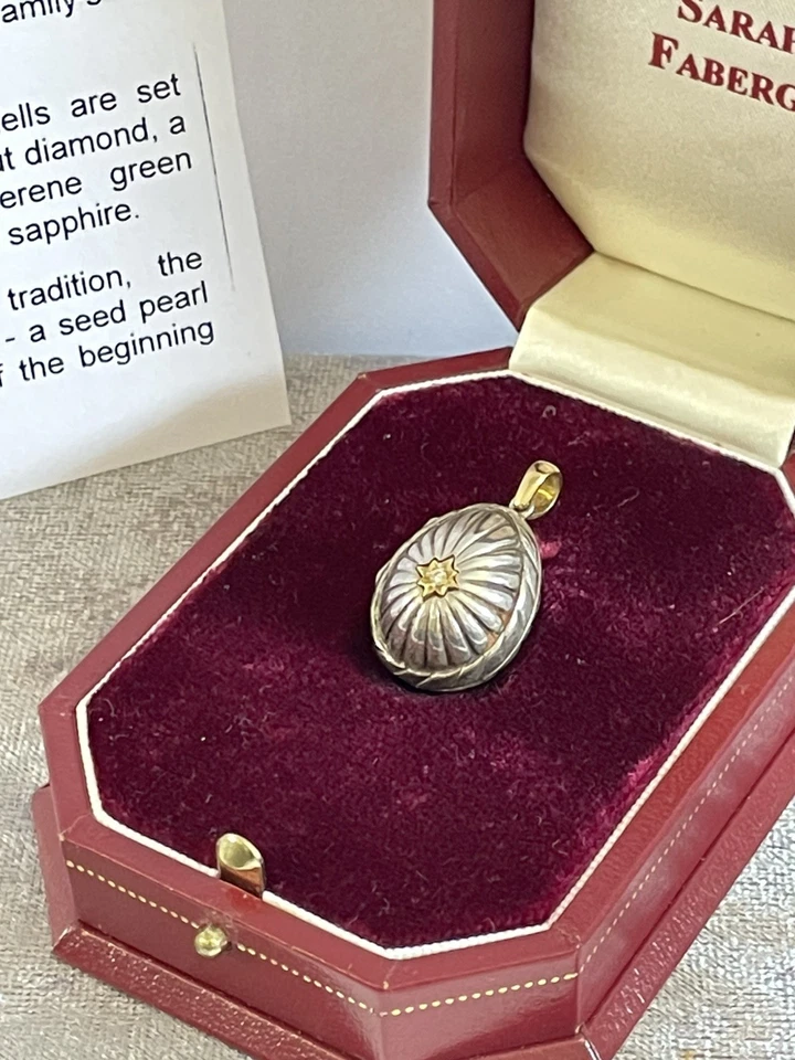 Raro colgante Sarah Fabergé gema y concha de perlas - Coll. de San Petersburgo Edición limitada 164/750 Foto 4 de 4