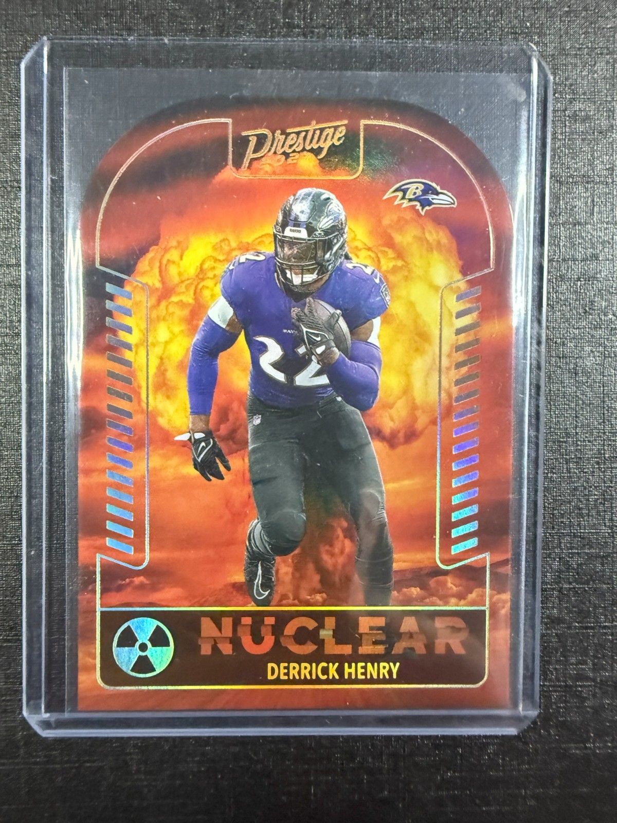 2024 Prestige Nuclear Die-Cut Derrick Henry #N-DHY Baltimore Ravens Case Hit