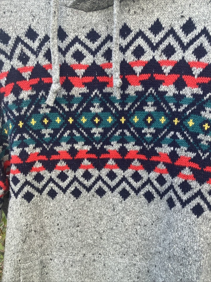 Sudadera con Capucha American Eagle Outfitters Estilo Isla Justa Para Hombre Suéter XL Gris Rojo Foto 3 de 4