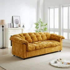 Modern Chenille Sofa 3 Seater Luxury Upholstered Couch with Solid Wood Frame