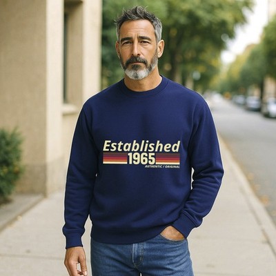 Personalisiertes etabliertes Geburtstagssweatshirt jedes Alter Jahr Gildan schwere Mischung