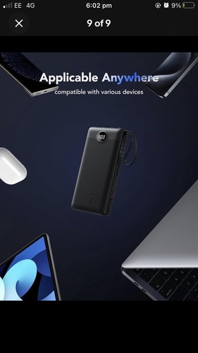 Brand New VRURC Power Bank with Built-In Cables 10000Mah USB C Portable Charger - 第 9/11 張圖片