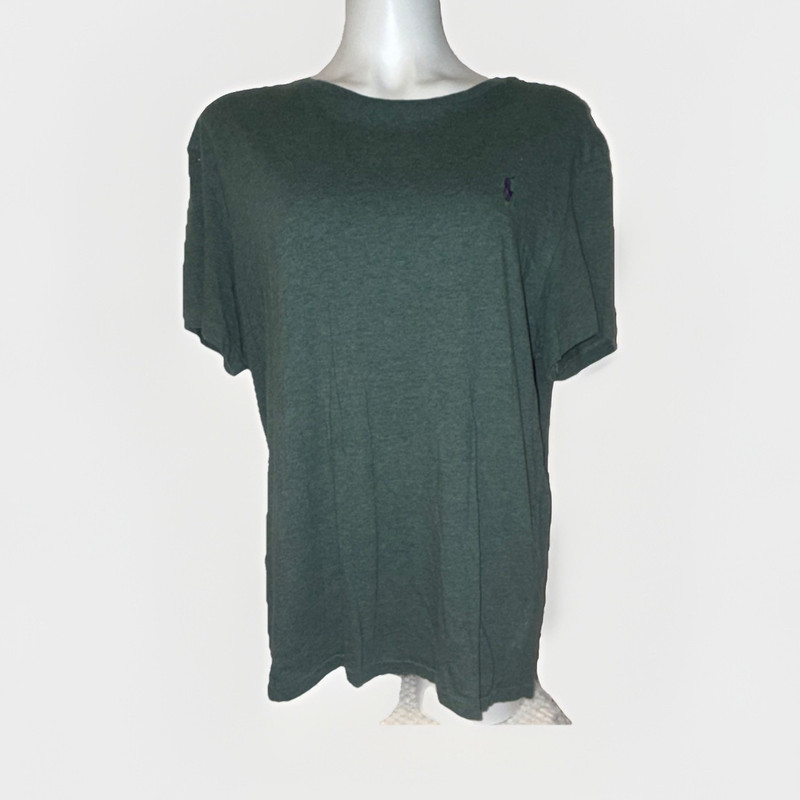 Polo Ralph Lauren Men’s Green Solid Logo Crew Neck Short Sleeve T-Shirt L