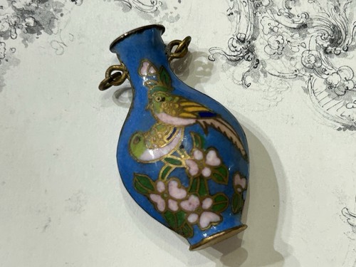 2pcs Vintage Cloisonne Heart/ Mini Vase Pendant - Picture 6 of 10