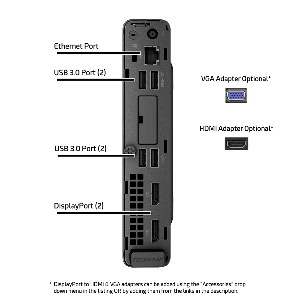 PC de escritorio Dell i5, hasta 32 GB de RAM, SSD 3 TB, LCD de 22", Windows 11/10 Pro Foto 3 de 3