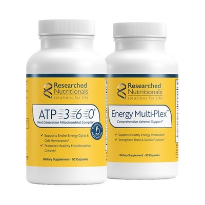 Researched Nutritionals Mens  Womens Vitamins - Optimized Energy Duo - Adrena...