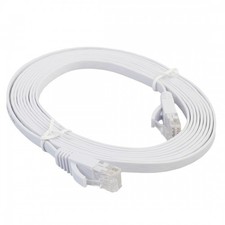 Image of Patch Cable RJ-45 1.5 m Meter UTP CAT 5e Flat Network Cable - White