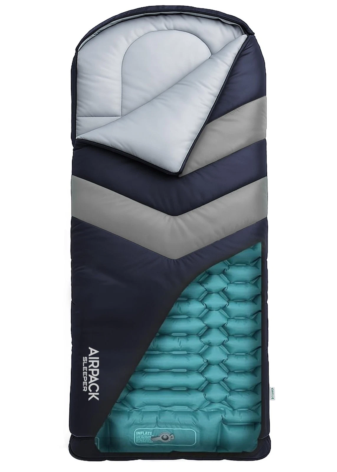 Sleeping Bag with Built-in Pad (Fits Up to 4'6") All-in-Inflatable Mattress P...