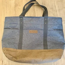 Keep Cool Insulated Cooler Tote Bag Cooler Gray Faux Leather