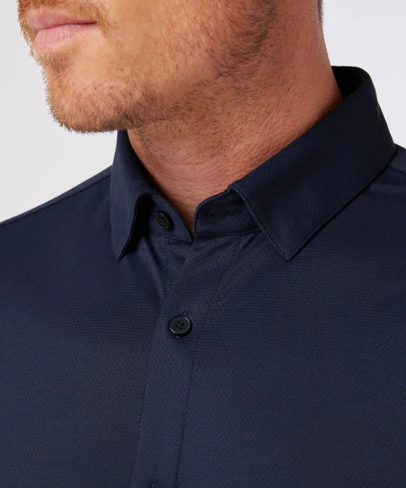 Mizzen+Main Halyard M Trim Fit Navy  Performance Dress Shirt - Image 4 of 4