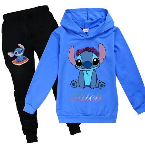 Niños Niñas Lilo & Stitch Sudaderas con Capucha Jersey Sudadera Prendas para el torso + Pantalones Conjunto Chándal - Imagen 13 de 37