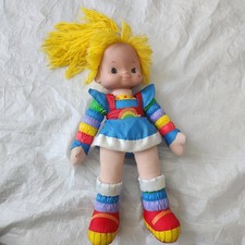 Vintage 1983 Rainbow Brite Plush Doll 18" Jumper Dress Hallmark Cards Mattel