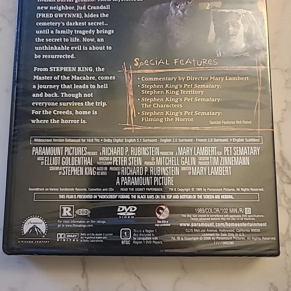 PET SEMATARY NEW sealed DVD WIDESCREEN SPECIAL COLLECTOR'S EDITION Stephen King - Image 4 of 4