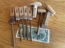 LOT OF 5 Antique Pipe Organ Flute Notes Whistle Wooden w Copper STEAM PUNK Parts