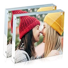 2 Pack Acrylic Frame 4x4, 20 Thicker, 20mm Thick Frameless Clear 4X4" 2 Pack 