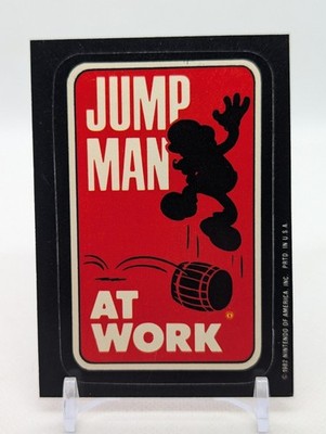 Jump Man At Work Super Mario Donkey Kong 1982 Video Game Topps Sticker Card RC