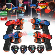 Laser Tag Guns Set,Infrarot,Mini,mit Abzeichen 4 Pack,4 Spieler Indoor Outdoor