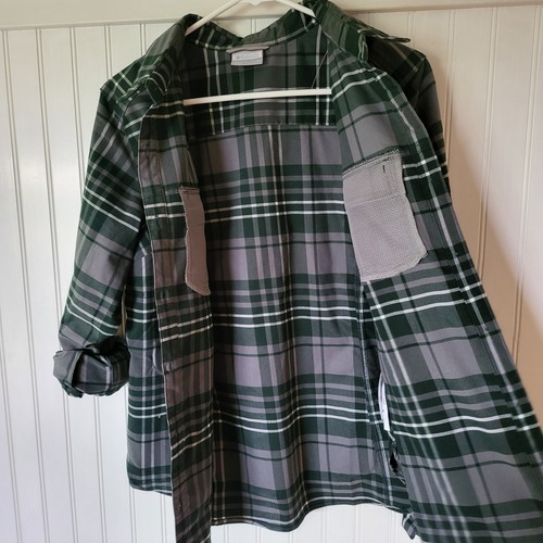 Donna Columbia MSU Spartans manica lunga colletto bottoni plaid flanella L - Foto 10 di 12