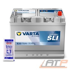 VARTA AUTOBATTERIE 12V 70Ah STARTERBATTERIE 630A DYNAMIC SLI E23 + 10g POL-FETT