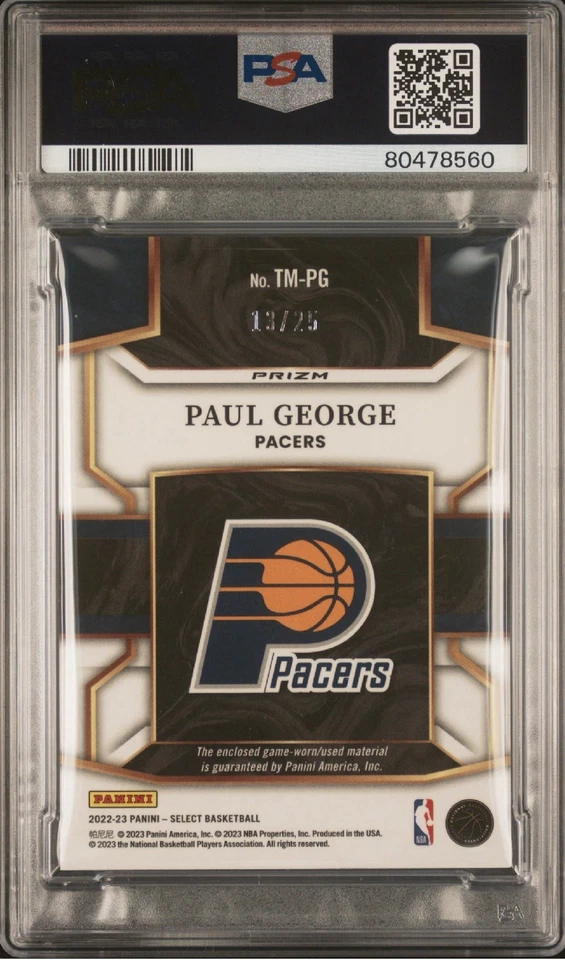 2020 Select Paul George Throwback MEM-TIE-DYE #TMPG 13/25!  🔥GEM MT 10  POP 1🔥 - Image 2 of 3