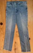 Vtg Wrangler 936PWD Cowboy Cut Slim Fit Men Jeans 35x34 Blue Cotton Actual 34x34