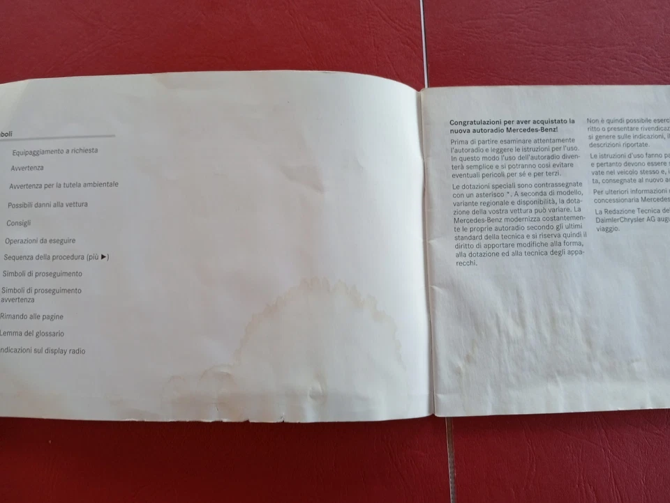 Mercedes Classe A W169 Libretto Manuale ISTRUZIONI USO Audio 5 Autoradio 2005 - Immagine 3 di 4