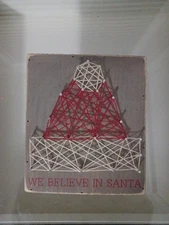 We Believe In Santa Cross Stitch 6×7 Christmas Sign