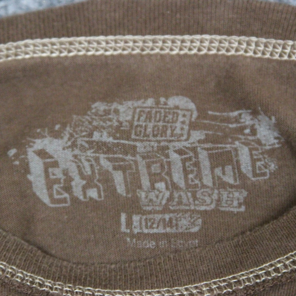 Faded Glory Skatepark T Shirt Boy's Size L (12/14) Skateboarding Brown - Image 2 of 4