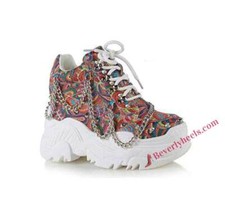 Anthony Wang SPACE CANDY - MULTI COLORED Platform Sneakers with Chain