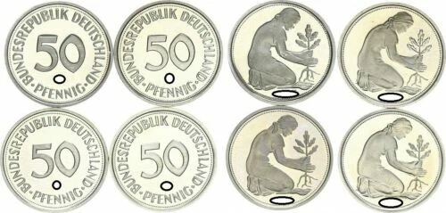50 Pfennigmünzen der BRD 1989 (ab 1950)