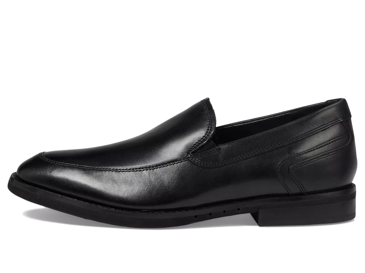 Clarks Un Hugh Step 26169021-003 Mens US Black Leather Loafer Shoes  ZPO1660