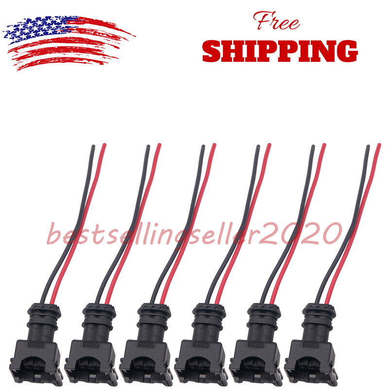 6X Fuel Injector Connector Wiring Harness Pigtail For Nissan 300ZX