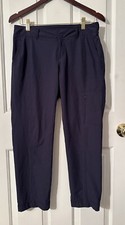 ATHLETA CLEAN 2016 Navy Lightweight Hiking Pants Zipper Lo Rise Pockets 6