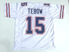 UNSIGNED CUSTOM Sewn Stitched Tim Tebow White  Jersey - M, L, XL, 2XL